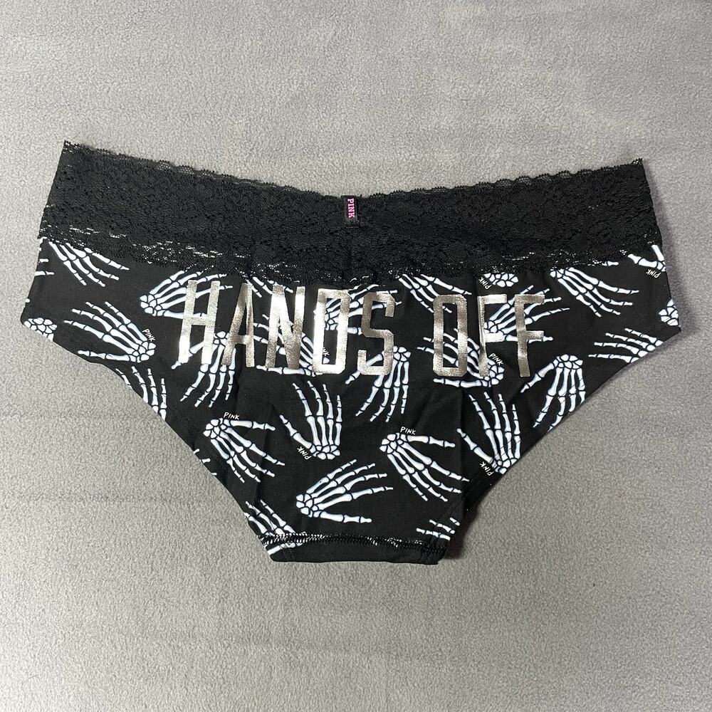 Victoria's Secret PINK 2013 Extra Low Rise Hipster Panty Black Hands Halloween